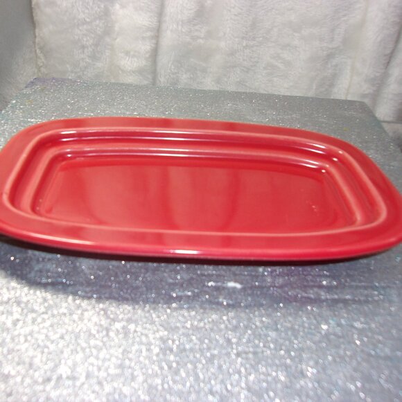 H-232 FIESTA WARE RED BUTTER DISH TRAY - Picture 1 of 8